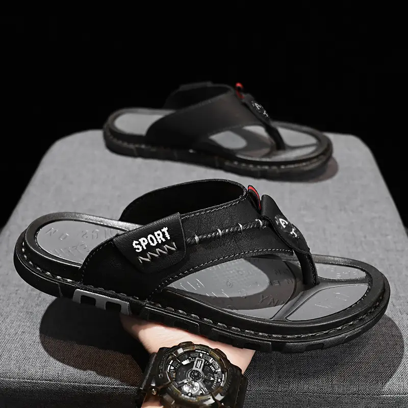 Flip Flops Summer Mens Slippers Casual Shoes Beach Sandals Outdoor Slides Walking Comfort Designer Fashion Luxury Leather