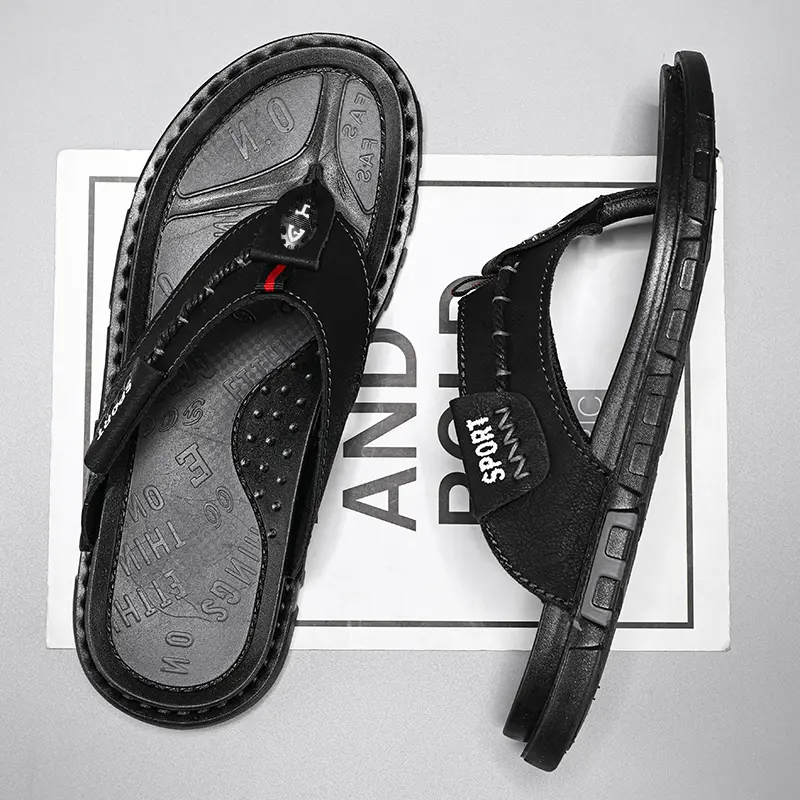 Flip Flops Summer Mens Slippers Casual Shoes Beach Sandals Outdoor Slides Walking Comfort Designer Fashion Luxury Leather