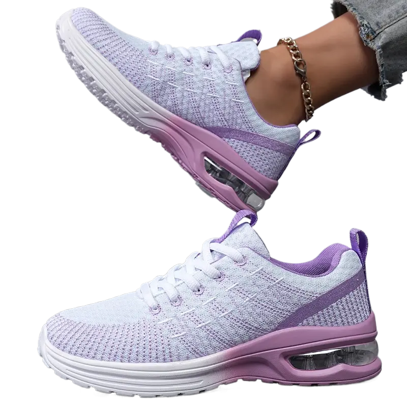 Purple Sport Shoes Women Running Shoes Breathable Air Cushion Mesh Sneakers Anti-slip Gym Trainers Jogging Athletic Shoes Big 42
