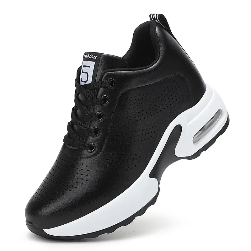 Wedge Heel Platform Shoes Chunky Sneakers Hollow Breathable Women Summer Sneakers Pumps Shoes Microfiber Leather Shoes