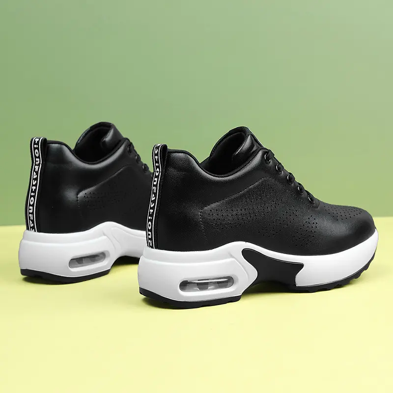 Wedge Heel Platform Shoes Chunky Sneakers Hollow Breathable Women Summer Sneakers Pumps Shoes Microfiber Leather Shoes