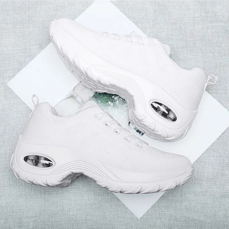 Women Walking Trainers Fashion Fly Weaving Sneakers Breathe Comfort Nursing Shoes Casual Platform Air Cushioned Running Increase
