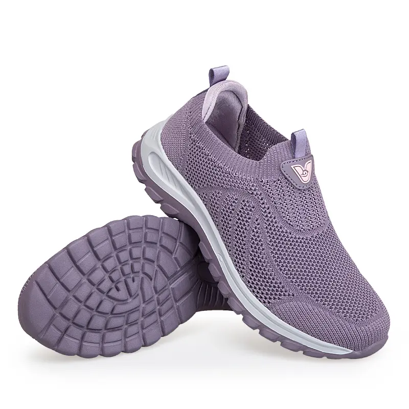 Women's Ladies Shoes Breathable Flying Woven Slip-On Sneakers Woman 2025 Sneakers Anti Slip Fly Woven Shoes for One Foot Men