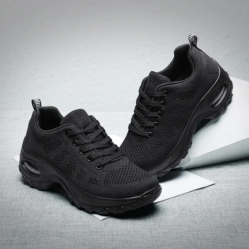 Women Walking Trainers Fashion Fly Weaving Sneakers Breathe Comfort Nursing Shoes Casual Platform Air Cushioned Running Increase