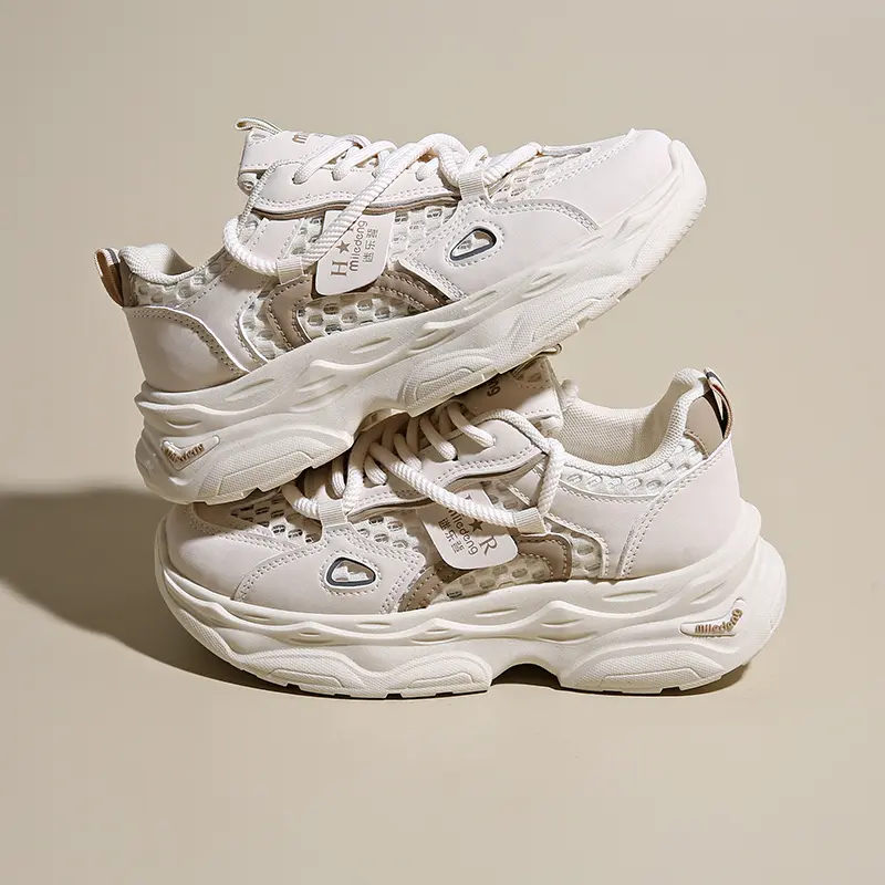 Fashion Breathable Chunky Sneakers Women 2025 Spring Summer New  Non Slip Wading Shoes Woman Thick Sole Platform Sports Shoes