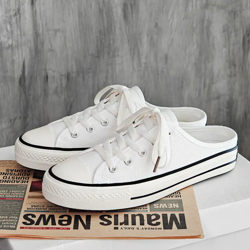 Men's Couple's Large-sized One-piece Pair of New Fashionable Casual High-quality and Versatile Half-length Canvas Board Shoes