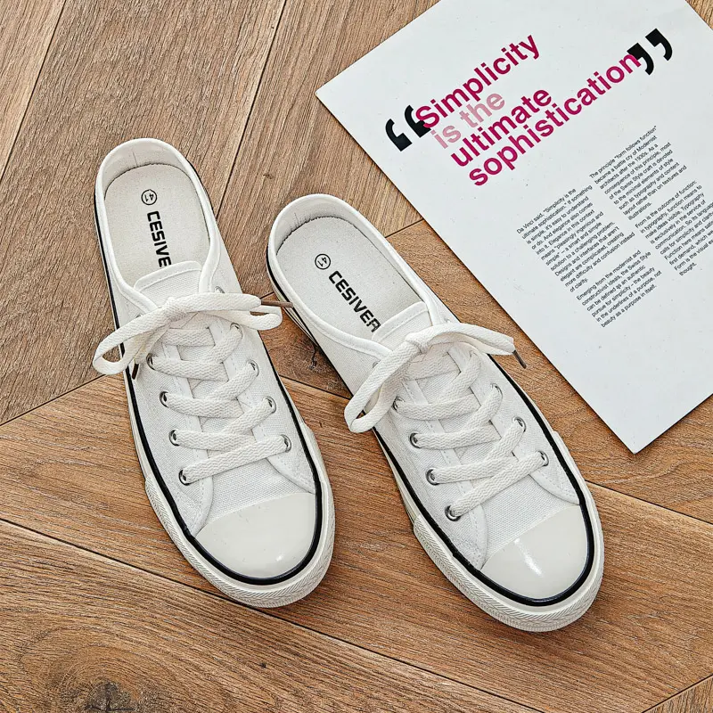 Men's Couple's Large-sized One-piece Pair of New Fashionable Casual High-quality and Versatile Half-length Canvas Board Shoes