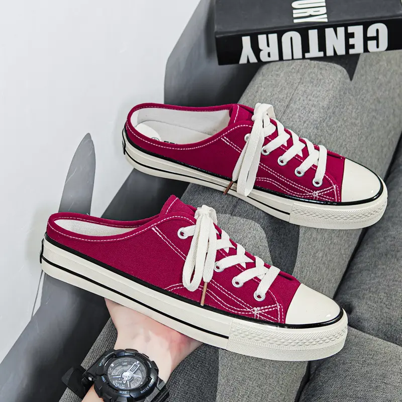 Men's Couple's Large-sized One-piece Pair of New Fashionable Casual High-quality and Versatile Half-length Canvas Board Shoes