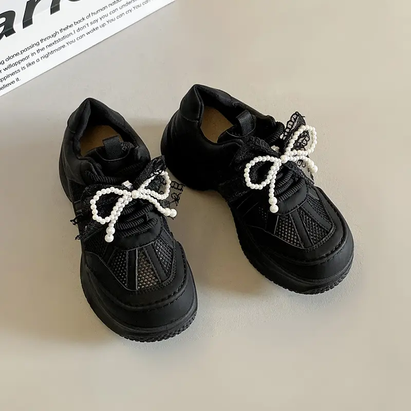 Summer Hollow Out Thick Bottom Vulcanized Shoes Woman Chunky Platform White Sneakers Women Comfortable Lace Up Sports Shoes