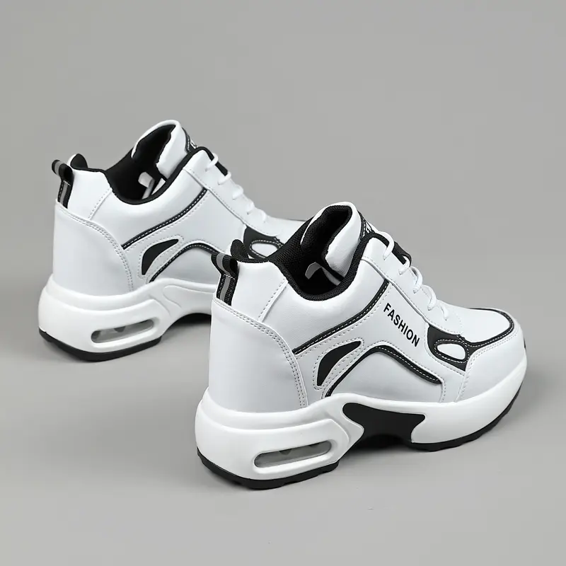 Autumn low cut Women's Shoes Fashion High Heels Wedge Platform Lace Up Casual Sneakers Breathable Comfortable Sport Shoes