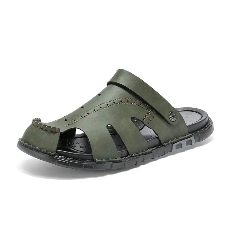 Mens Summer Slippers Casual Shoes Beach Sandals Outdoor Slides Leather Walking Comfort Luxury Designer Lightweight Fashion