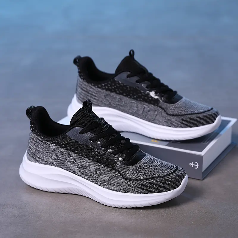 Flying Knit Low Top Fashion Womens Shoes Breathable Light Sports Shoes College Style Students Non Slip Soft Soled Running Shoes
