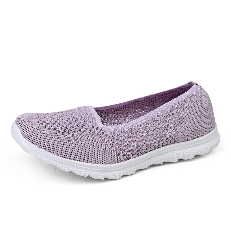 Summer Women's Mesh Shoes Breathable Sneakers 2025 Flat Platform Slip on Shoes Ladies Casual Anti-slip Walking Woven Shoes