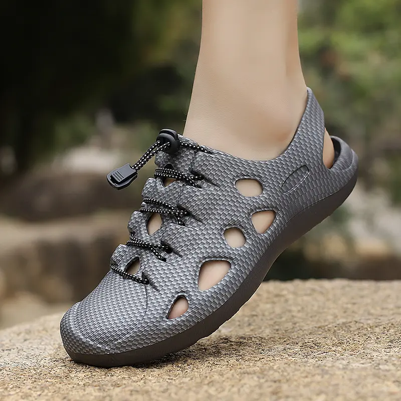 Men's Elastic Band Hiking Sandals Brand Mens Breathable Outdoor Shoe Man Slip-on Casual Shoes for Men Comfortable Barefoot Shoes