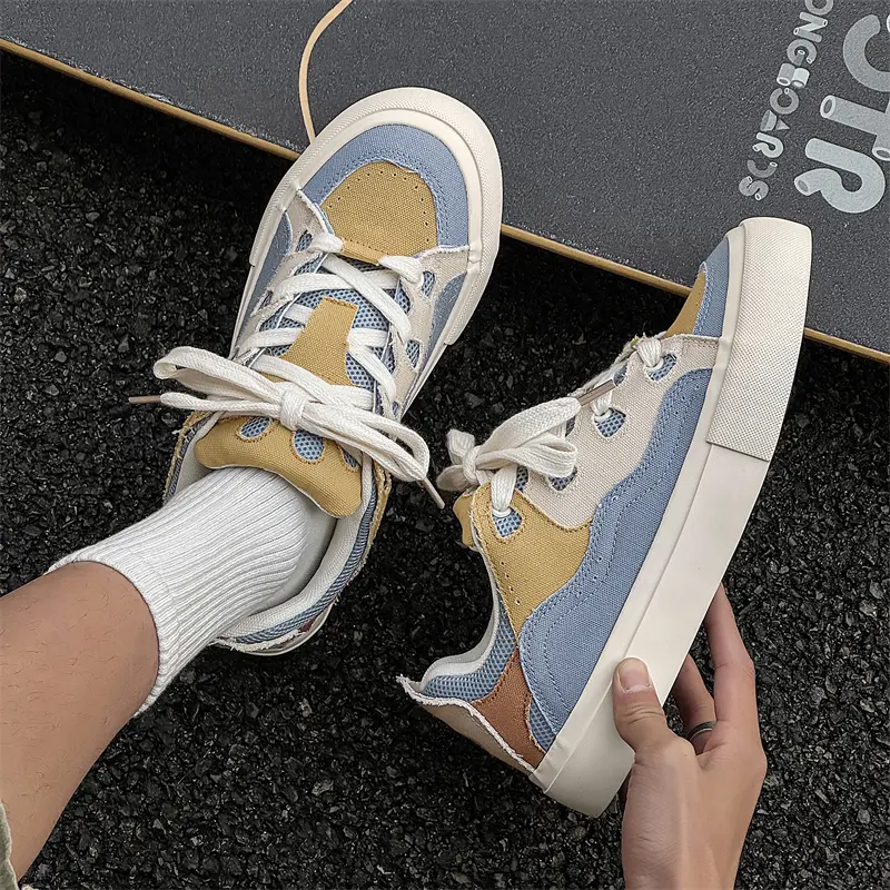 Retro Men's Canvas Skateboard Tenis Non-slip Streetwear Breathable Male Student Casual Leisure Flat Skateboar Walking Shoes
