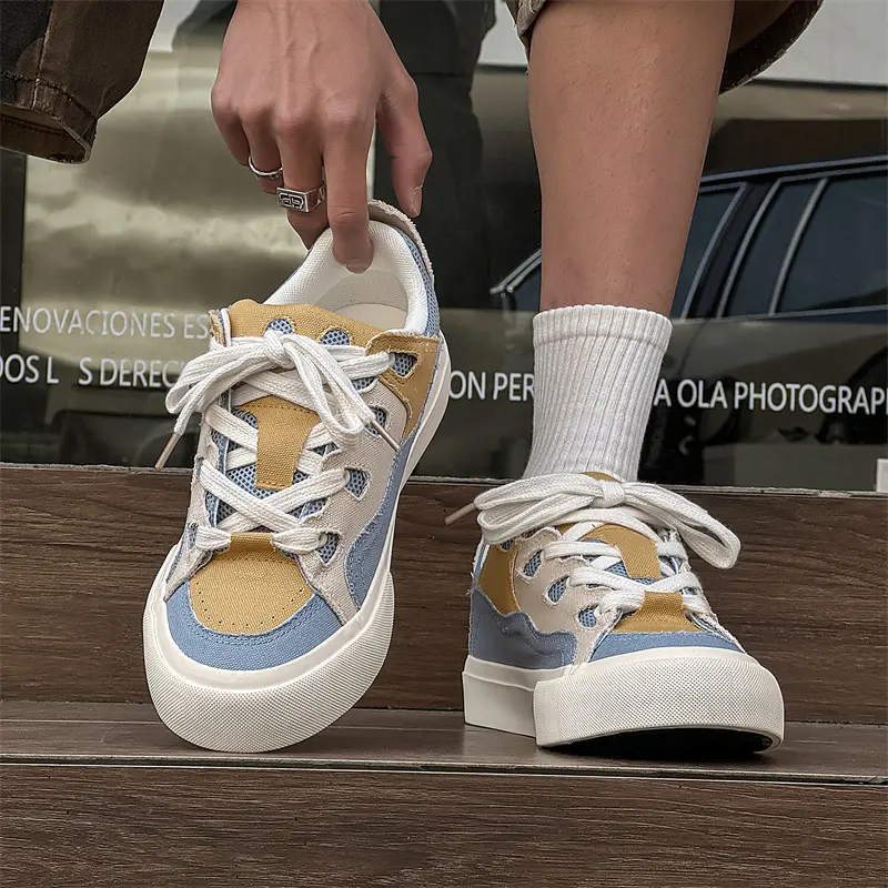 Retro Men's Canvas Skateboard Tenis Non-slip Streetwear Breathable Male Student Casual Leisure Flat Skateboar Walking Shoes
