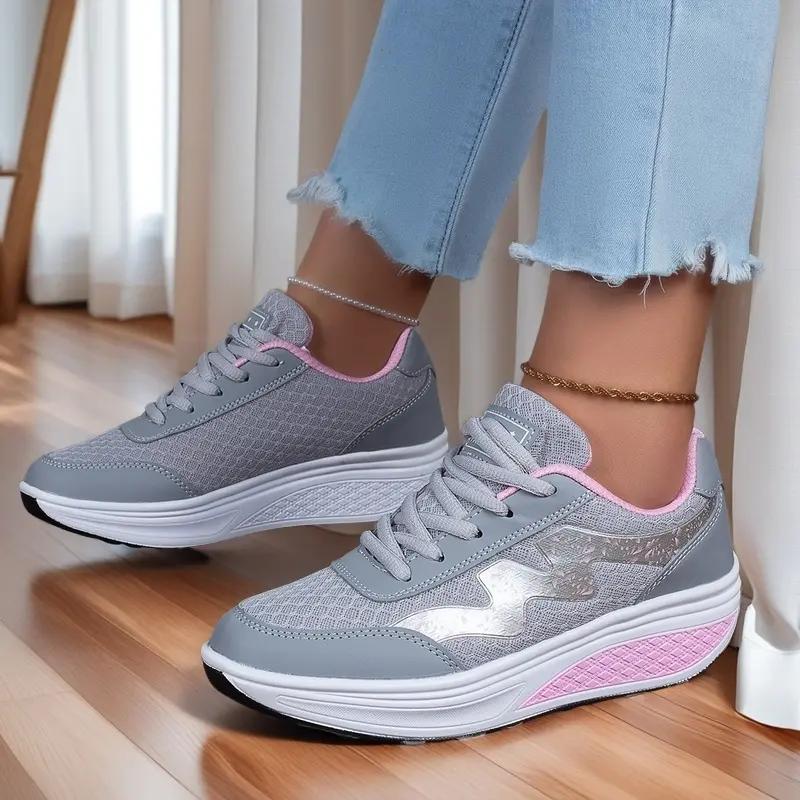 Women's Outdoor Spring Summer Platform Single Sport Shoes Casual Shoes Breathable Mesh Inner Synthetic Uppers PU Insoles