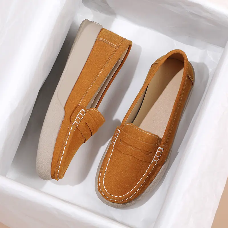 Women Faux Suede Casual Shoes New Platform Shoes Woman Fashion Brand Designer Women Flat Soft Sole Non-slip Shoes 2025
