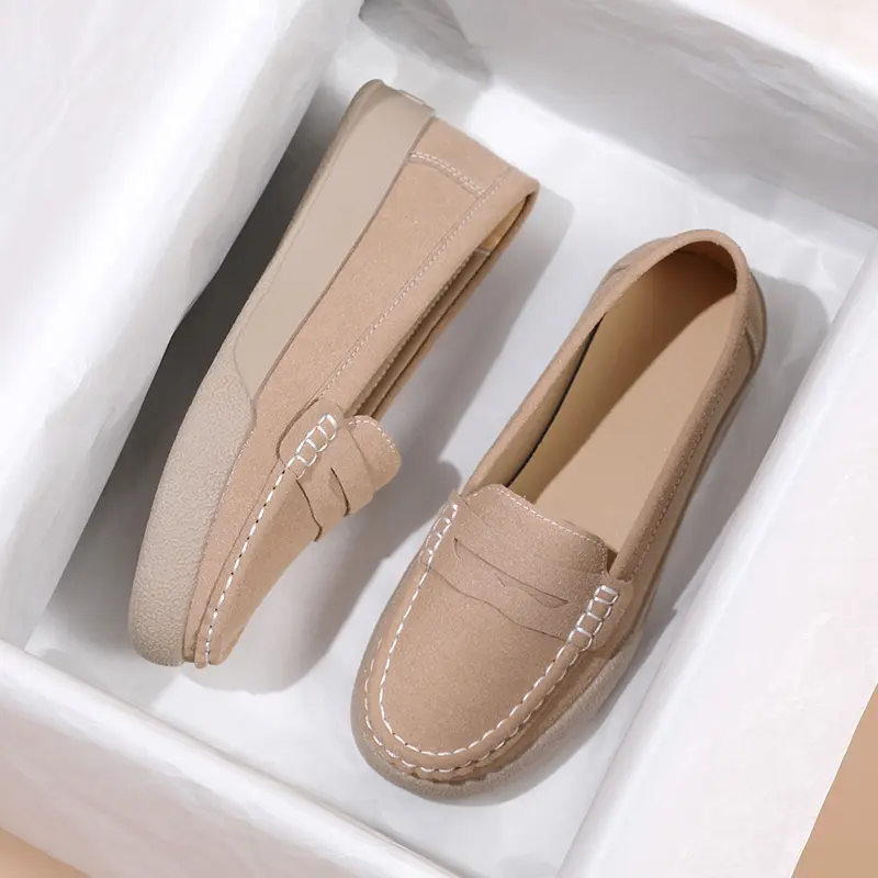 Women Faux Suede Casual Shoes New Platform Shoes Woman Fashion Brand Designer Women Flat Soft Sole Non-slip Shoes 2025