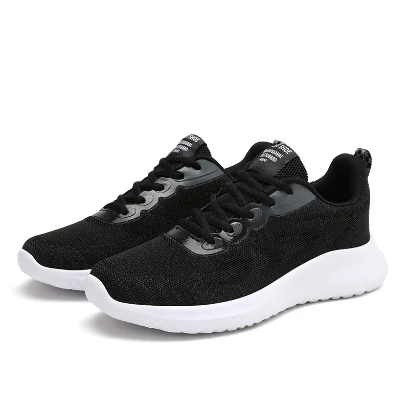 Black Women Sports Shoes with Soft Soles Lightweight and Non Slip Student Running Mesh Breathable Casual Basket Tennis Athletic