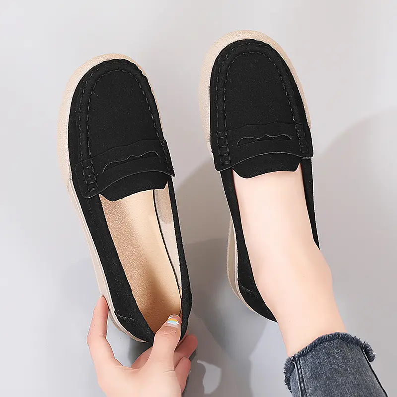 Women Faux Suede Casual Shoes New Platform Shoes Woman Fashion Brand Designer Women Flat Soft Sole Non-slip Shoes 2025