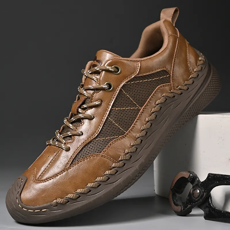 Men Summer Casual Shoes Fashion Breathable Walking Shoes Thick Sole Boat Shoes Soft Flat Men Shoes Outdoor Non-slip Men Sneakers