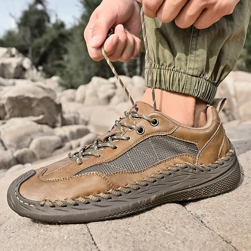 Men Summer Casual Shoes Fashion Breathable Walking Shoes Thick Sole Boat Shoes Soft Flat Men Shoes Outdoor Non-slip Men Sneakers
