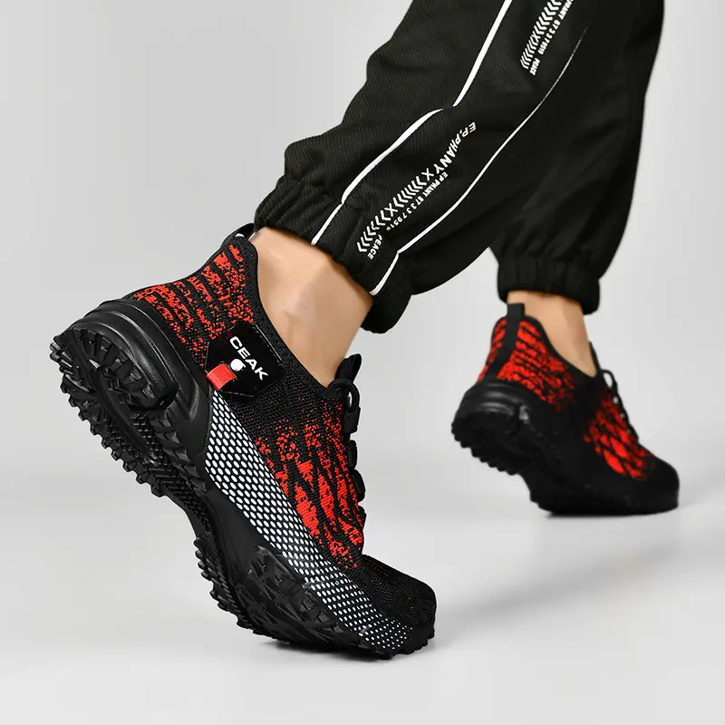 Running Sneaker Plus Size 50 Men Shoe Fashion Casual Knitting Mesh Breathable Height Increased Flat Platform Sport Shoe Trainer
