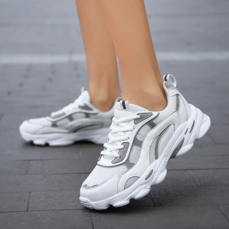 Sneakers Women Breathable Fashion Running Shoes Comfortable Casual Sports Shoes Comfortable Lightweight Thick Sole Sneakers