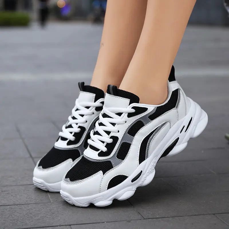 Sneakers Women Breathable Fashion Running Shoes Comfortable Casual Sports Shoes Comfortable Lightweight Thick Sole Sneakers