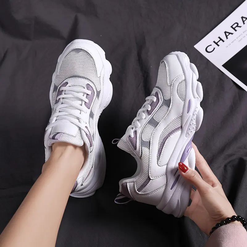 Sneakers Women Breathable Fashion Running Shoes Comfortable Casual Sports Shoes Comfortable Lightweight Thick Sole Sneakers