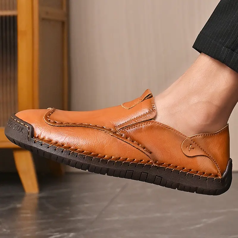 Shoes for Men Handmade Leather Casual Sneakers Comfort Design Man Shoe Business Leather Fashion Plus Size Shoes for Men