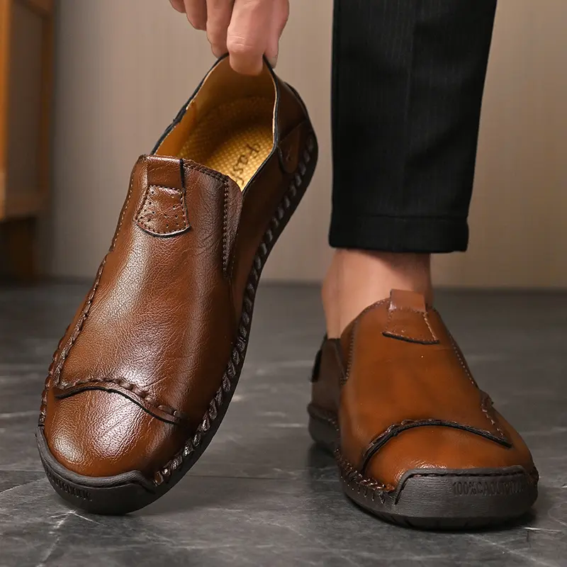 Shoes for Men Handmade Leather Casual Sneakers Comfort Design Man Shoe Business Leather Fashion Plus Size Shoes for Men