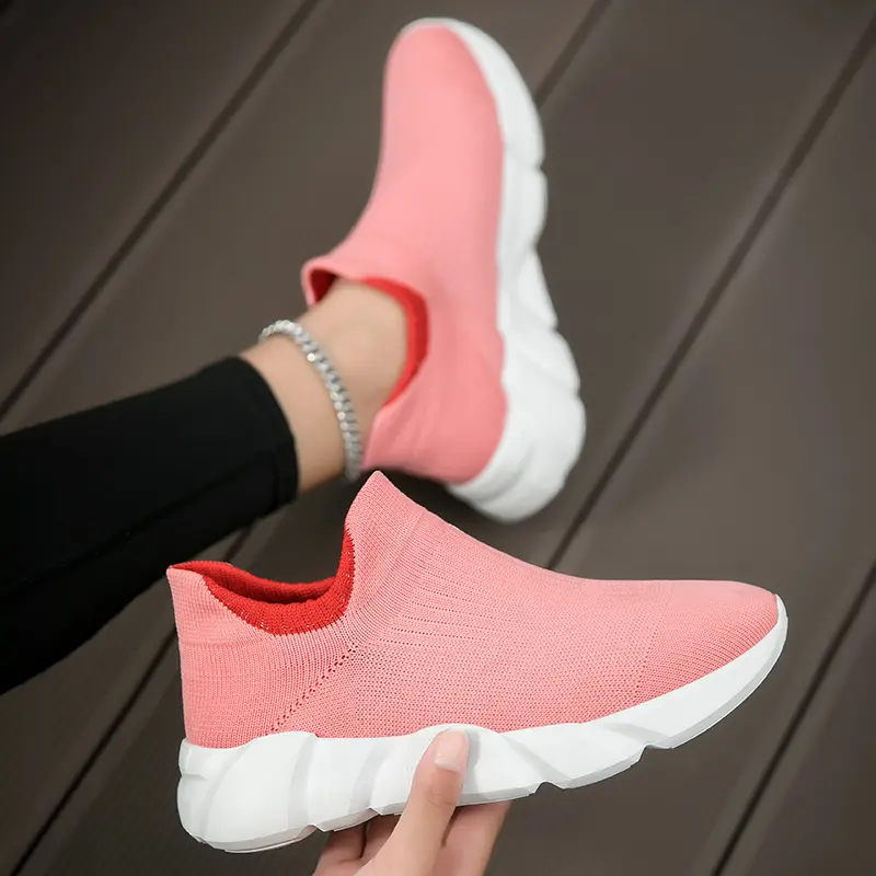 Women Casual Shoes Breathable Knit Mesh Socks Sneakers Unisex Outdoor Walking Shoes Women Trainers Plus Size 42