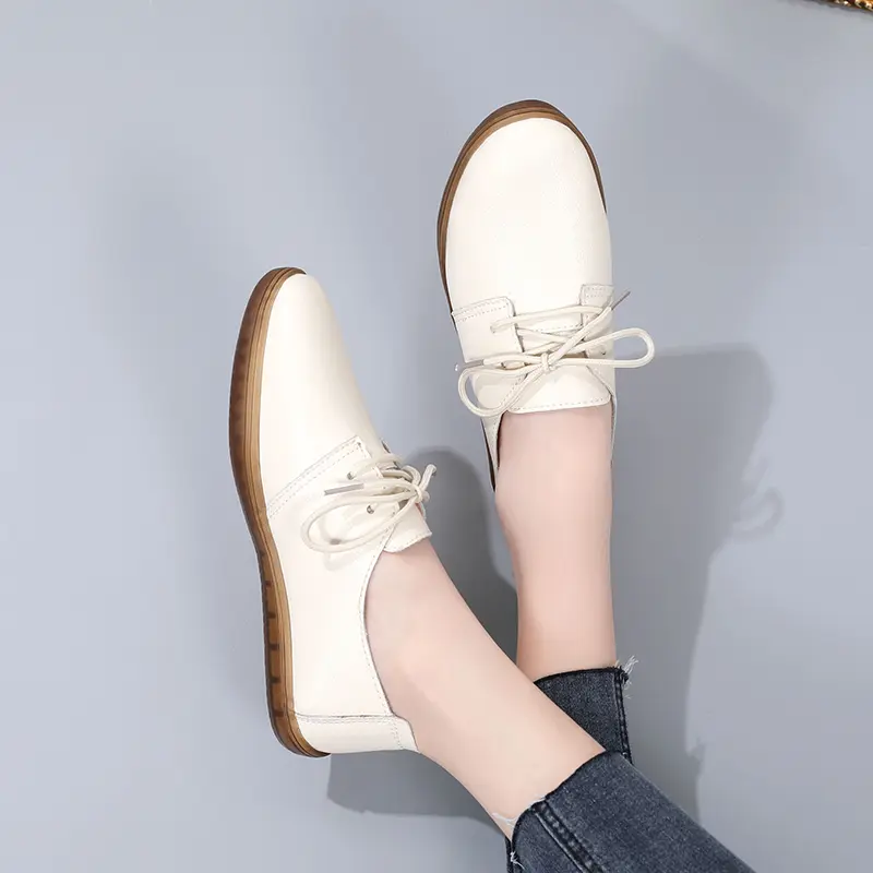 2025 Summer Loafers Women Casual Shoes Moccasins Soft Pointed Toe Ladies Footwear Women Flats Shoes White