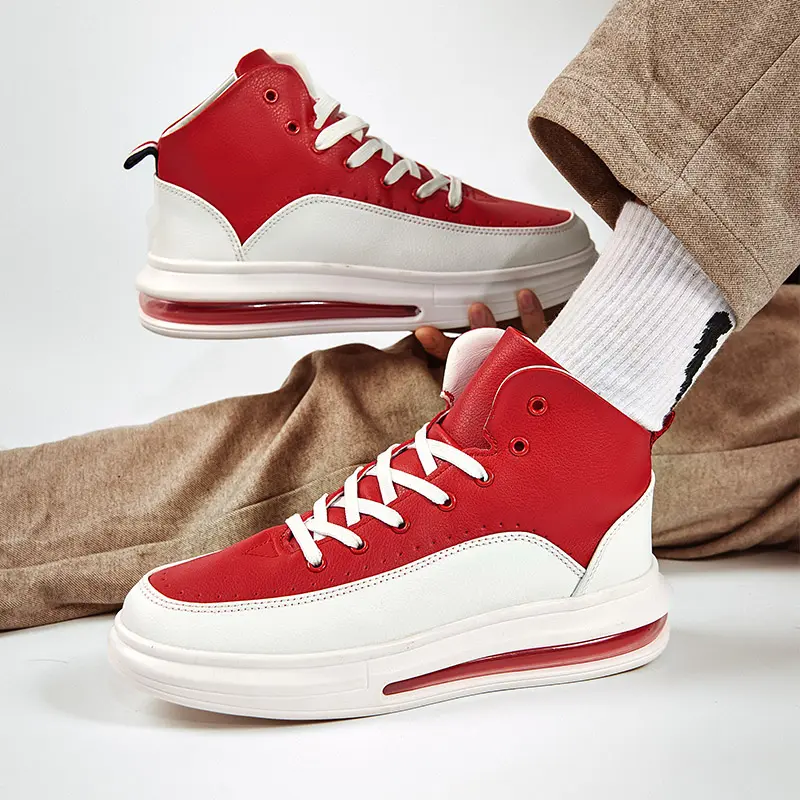 Brand Mens High-top Sneakers Trend Non-slip Small White Shoes Casual Sport Tennis Shoes Outdoor Teenager Confortable Gym Shoes