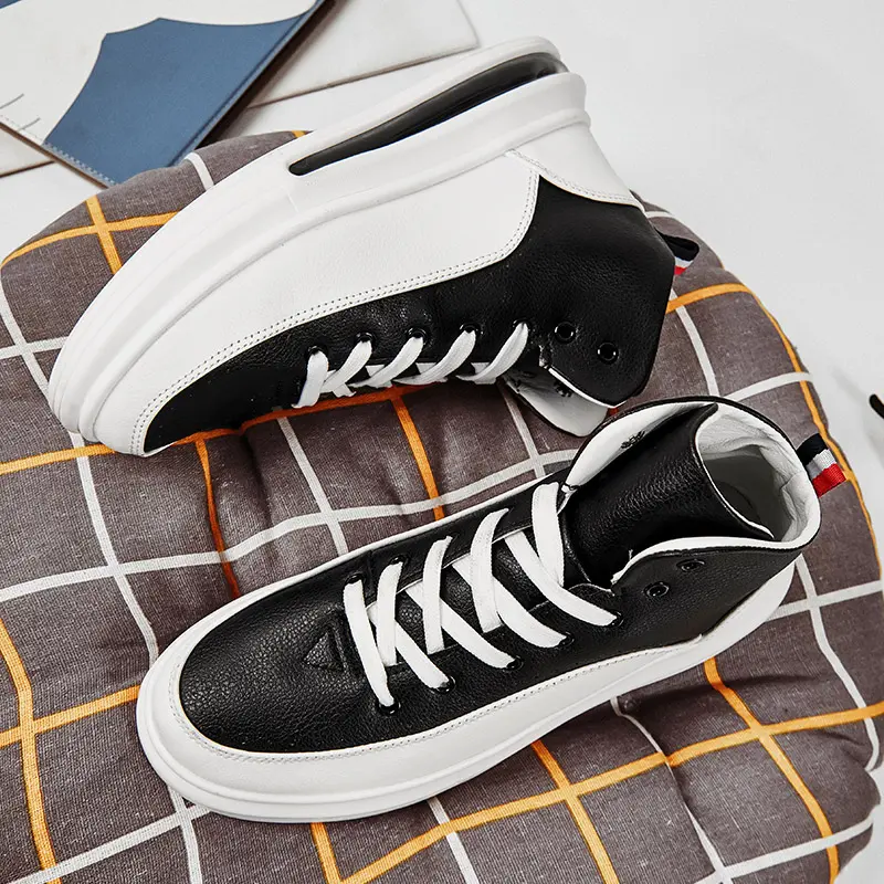 Brand Mens High-top Sneakers Trend Non-slip Small White Shoes Casual Sport Tennis Shoes Outdoor Teenager Confortable Gym Shoes