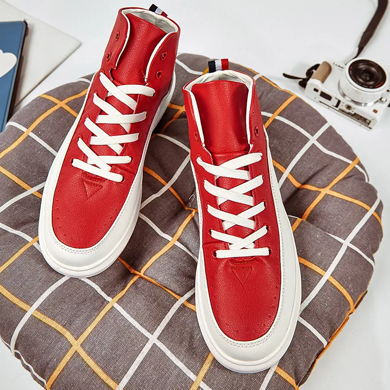 Brand Mens High-top Sneakers Trend Non-slip Small White Shoes Casual Sport Tennis Shoes Outdoor Teenager Confortable Gym Shoes