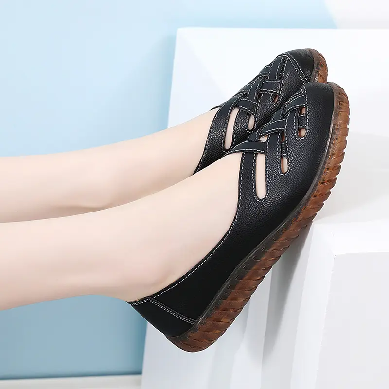 Women Flat Shoes 2025 New Breathable Leather Shoes For Women Loafers Soft Leather Flats Shoes Female Casual Zapatos Para Mujeres