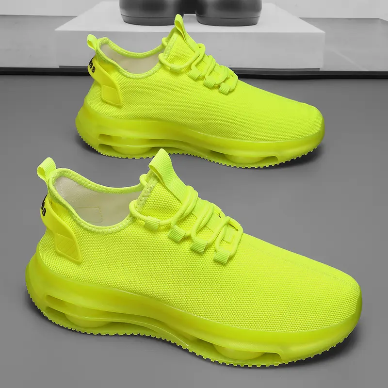 Summer Fashion Lightweight Fly Woven Shoes with Thick Sole for Increased Comfort and Wear Resistance Lace Up Sports Shoes Size45