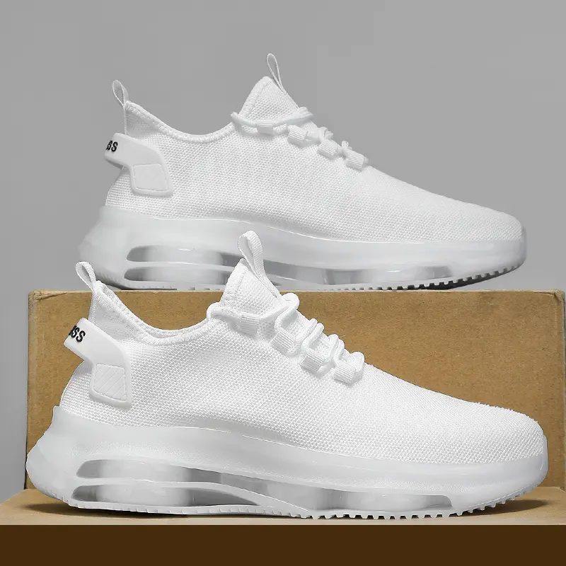 Summer Fashion Lightweight Fly Woven Shoes with Thick Sole for Increased Comfort and Wear Resistance Lace Up Sports Shoes Size45