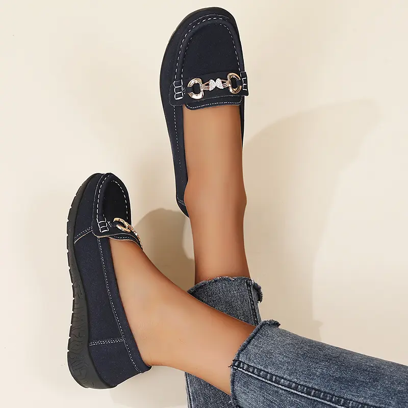 New Women Moccasins Flats Shoes Ladies Genuine Leather Shoes Woman Loafers Slip On Comfy Shoes Ladies Casual Shoes Size 44