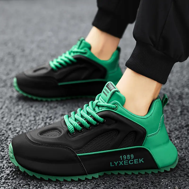 2025 Men’s Shoes Sneakers Fashion Breathable Platform Running Shoes Sport Light Unisex Male Casual Vulcanize Man Shoes Black