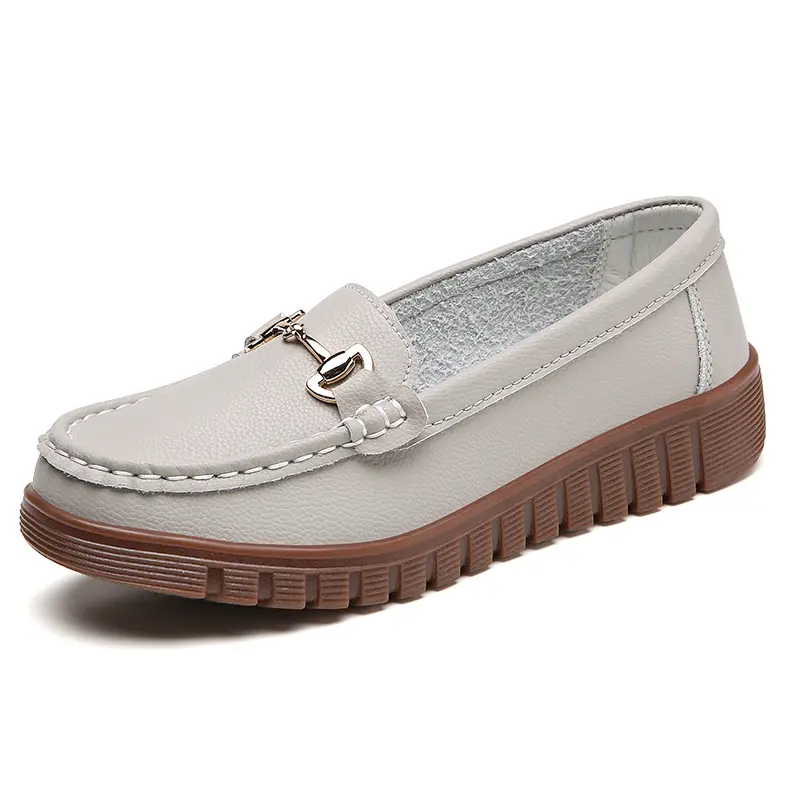 Casual Shoes Flat Women's Loafers Leather Lightweight Non-slip New Fashion Spring Summer Casual Mother Shoes Plus Size