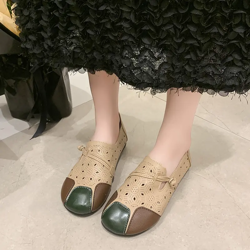 Shoes for Woman Flats Mokasin Summer Womens Sandals Slip on Barefoot Round Toe Hollow Comfortable Soft Cheap
