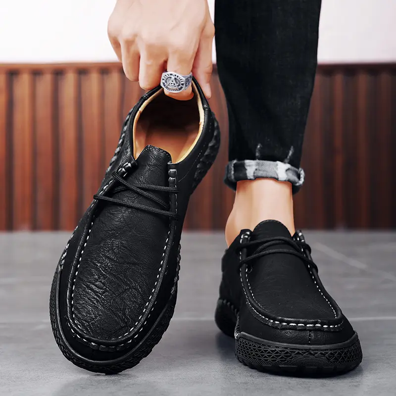 Genuine Leather Soft Casual Men Shoes Lightweight Leather Casual Shoes Men Loafers Comfy Moccasins All Match Driving Shoe