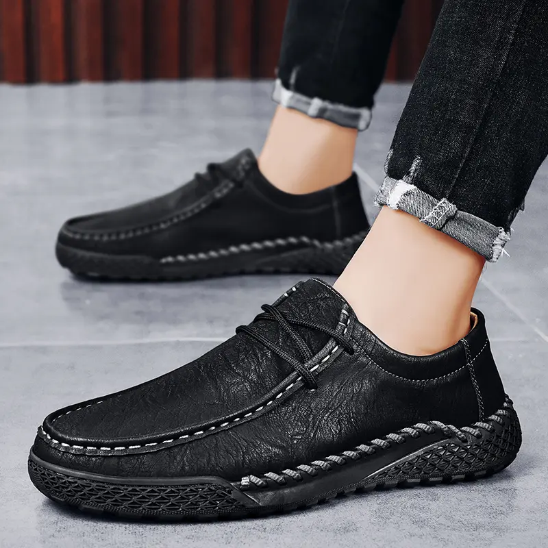 Genuine Leather Soft Casual Men Shoes Lightweight Leather Casual Shoes Men Loafers Comfy Moccasins All Match Driving Shoe