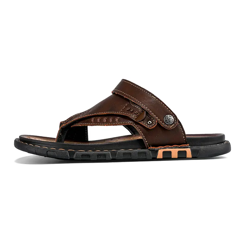 Hot Sale Men'S Sandals Genuine Leather Men Summer Shoes Leisure Slippers Flip-Flops Men Comfortable Footwear Soft Sandal Size 47
