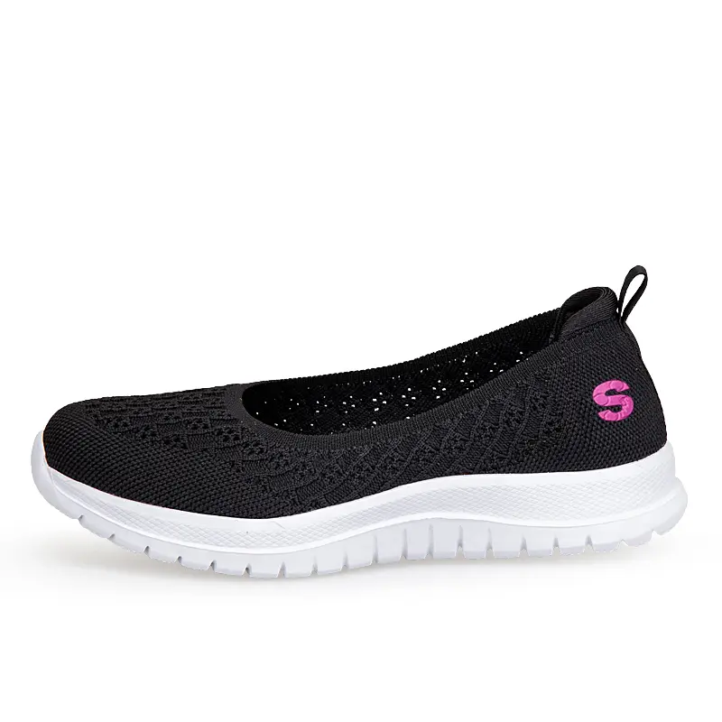 2025 Old Beijing Cloth Shoes Womens Flat-soled Fly woven Shoes Womens Spring and Autumn One-pedal Middle aged Mother Shoes