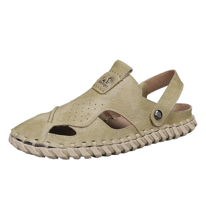 Summer Sandals Men Leather Classic Roman Sandals Slipper Outdoor Sneaker Beach Rubber Flip Flops Men Water Trekking Sandals